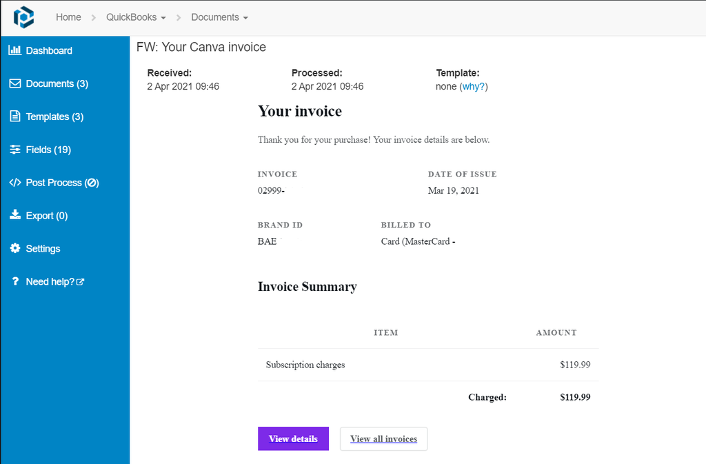 E-mail reçu dans la boîte de réception Parseur