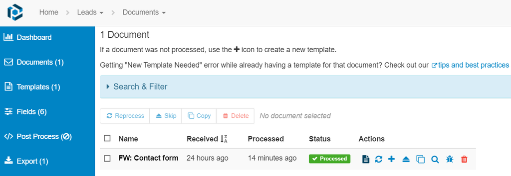 Reprocess your email in your Parseur mailbox Reprocess your email in your Parseur mailbox