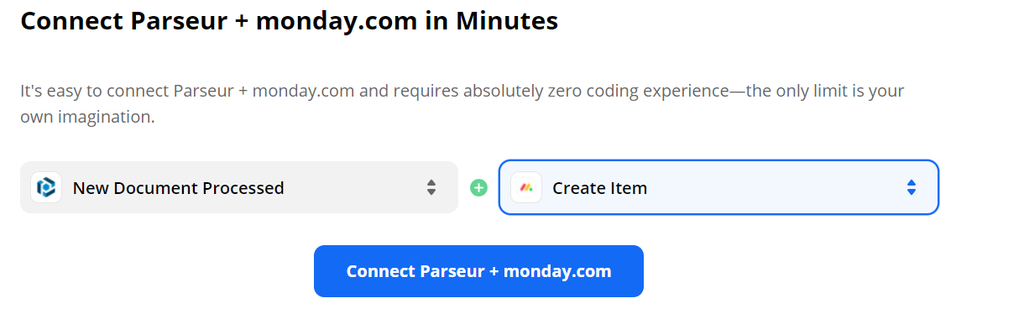 Connecter Monday avec Parseur