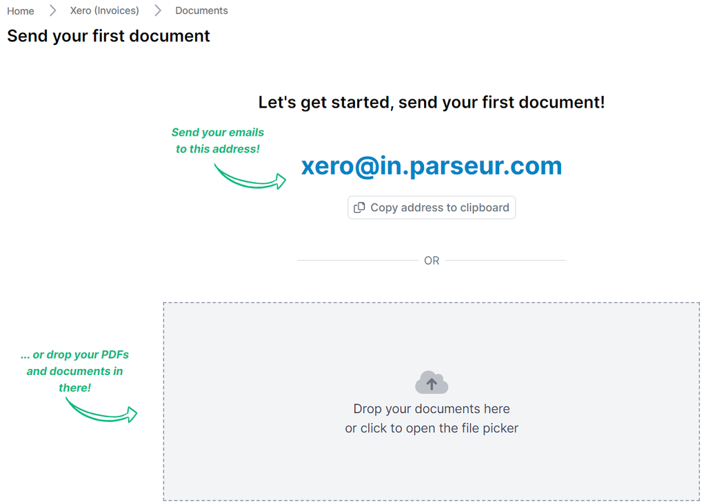 Upload an invoice to the mailbox 上传发票到邮箱